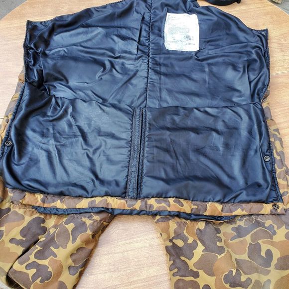Vintage Stearns Duck Hunting Bouyant Camo Bib Overalls Pants PFD FB-7081 Mens XL - Picture 5 of 16